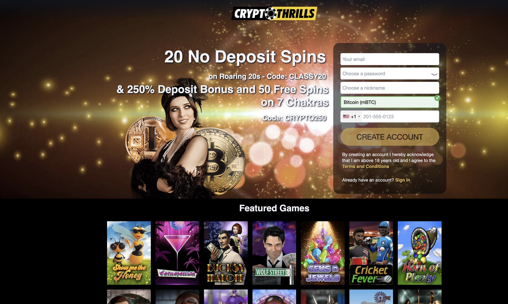 crypto thrills casino free chip 2022