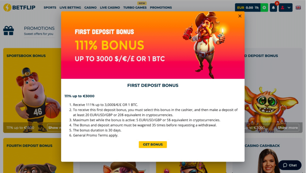 Claiming your BetFlip Bonus